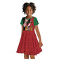 Custom Kenya Football Kid Short Sleeve Dress Maasai Shield Coat Of Arms Style