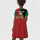 Custom Kenya Football Kid Short Sleeve Dress Maasai Shield Coat Of Arms Style