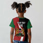Custom Kenya Football Kid T shirt Maasai Shield Coat Of Arms Style