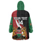Custom Kenya Football Kid Wearable Blanket Hoodie Maasai Shield Coat Of Arms Style