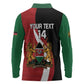 Custom Kenya Football Long Sleeve Polo Shirt Maasai Shield Coat Of Arms Style