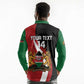 Custom Kenya Football Long Sleeve Polo Shirt Maasai Shield Coat Of Arms Style