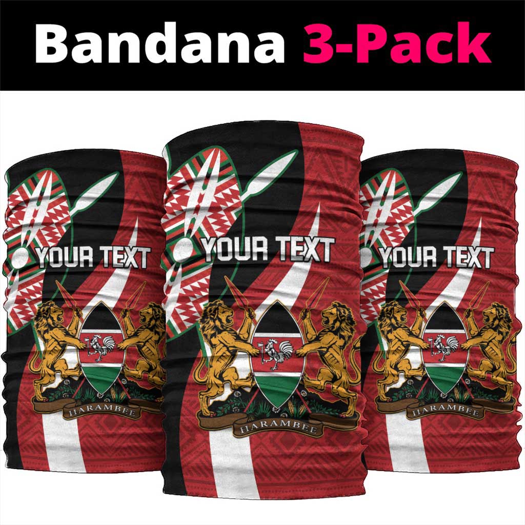 Custom Kenya Football Neck Gaiter Maasai Shield Coat Of Arms Style LT14
