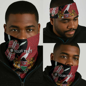 Custom Kenya Football Neck Gaiter Maasai Shield Coat Of Arms Style LT14