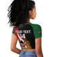 Custom Kenya Football Raglan Cropped T shirt Maasai Shield Coat Of Arms Style
