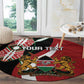 Custom Kenya Football Round Carpet Maasai Shield Coat Of Arms Style