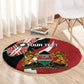 Custom Kenya Football Round Carpet Maasai Shield Coat Of Arms Style