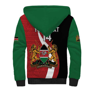 Custom Kenya Football Sherpa Hoodie Maasai Shield Coat Of Arms Style