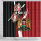 Custom Kenya Football Shower Curtain Maasai Shield Coat Of Arms Style