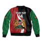 Custom Kenya Football Sleeve Zip Bomber Jacket Maasai Shield Coat Of Arms Style