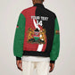 Custom Kenya Football Sleeve Zip Bomber Jacket Maasai Shield Coat Of Arms Style
