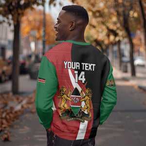 Custom Kenya Football Sweatshirt Maasai Shield Coat Of Arms Style