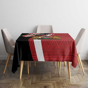 Custom Kenya Football Tablecloth Maasai Shield Coat Of Arms Style
