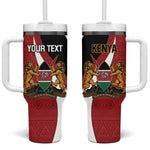 Custom Kenya Football Tumbler With Handle Maasai Shield Coat Of Arms Style