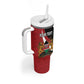 Custom Kenya Football Tumbler With Handle Maasai Shield Coat Of Arms Style