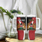Custom Kenya Football Tumbler With Handle Maasai Shield Coat Of Arms Style