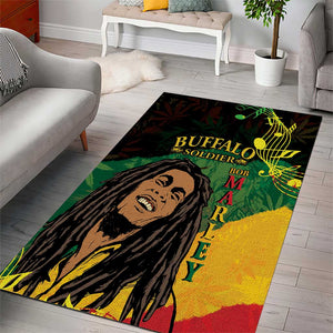 Afro Legend Bob Buffalo Soldier Area Rug American Heroes Reggae Style