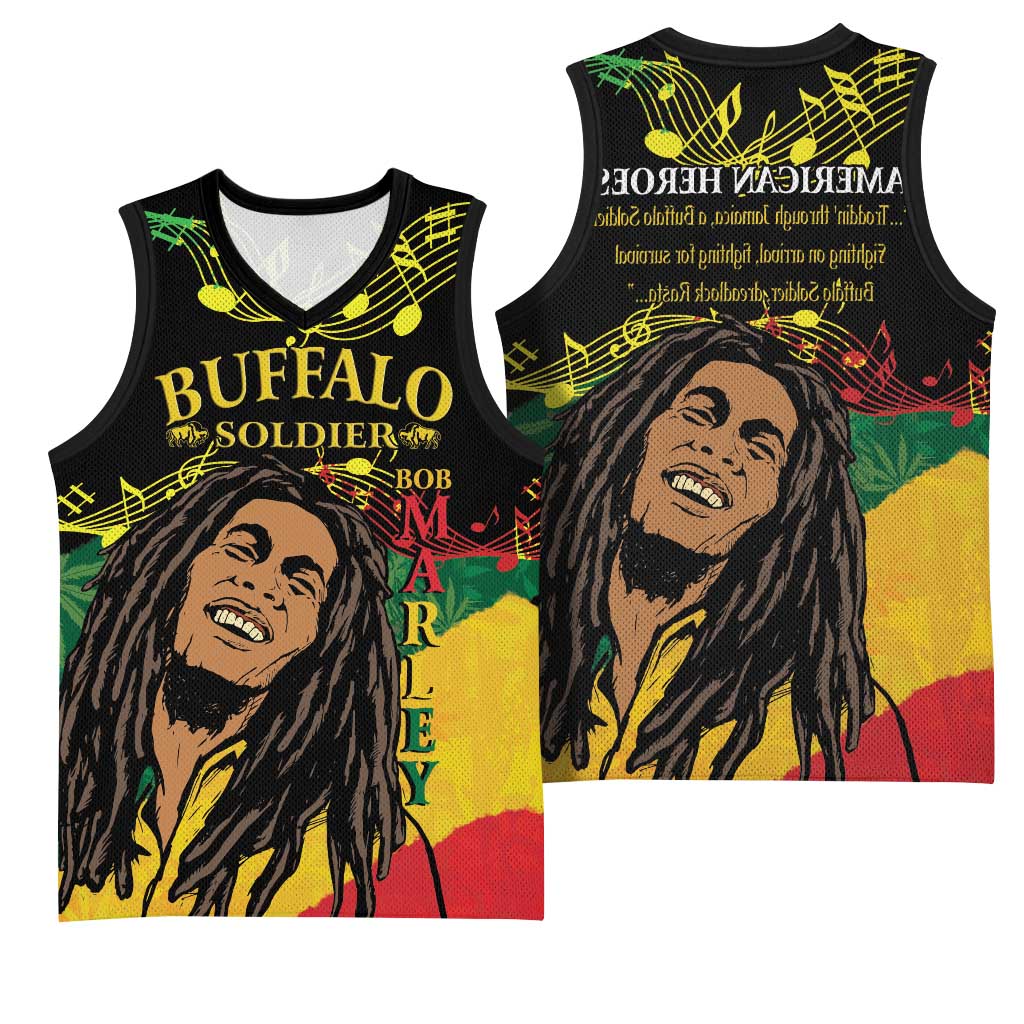 Afro Legend Bob Buffalo Soldier Basketball Jersey American Heroes Reggae Style - African Pride