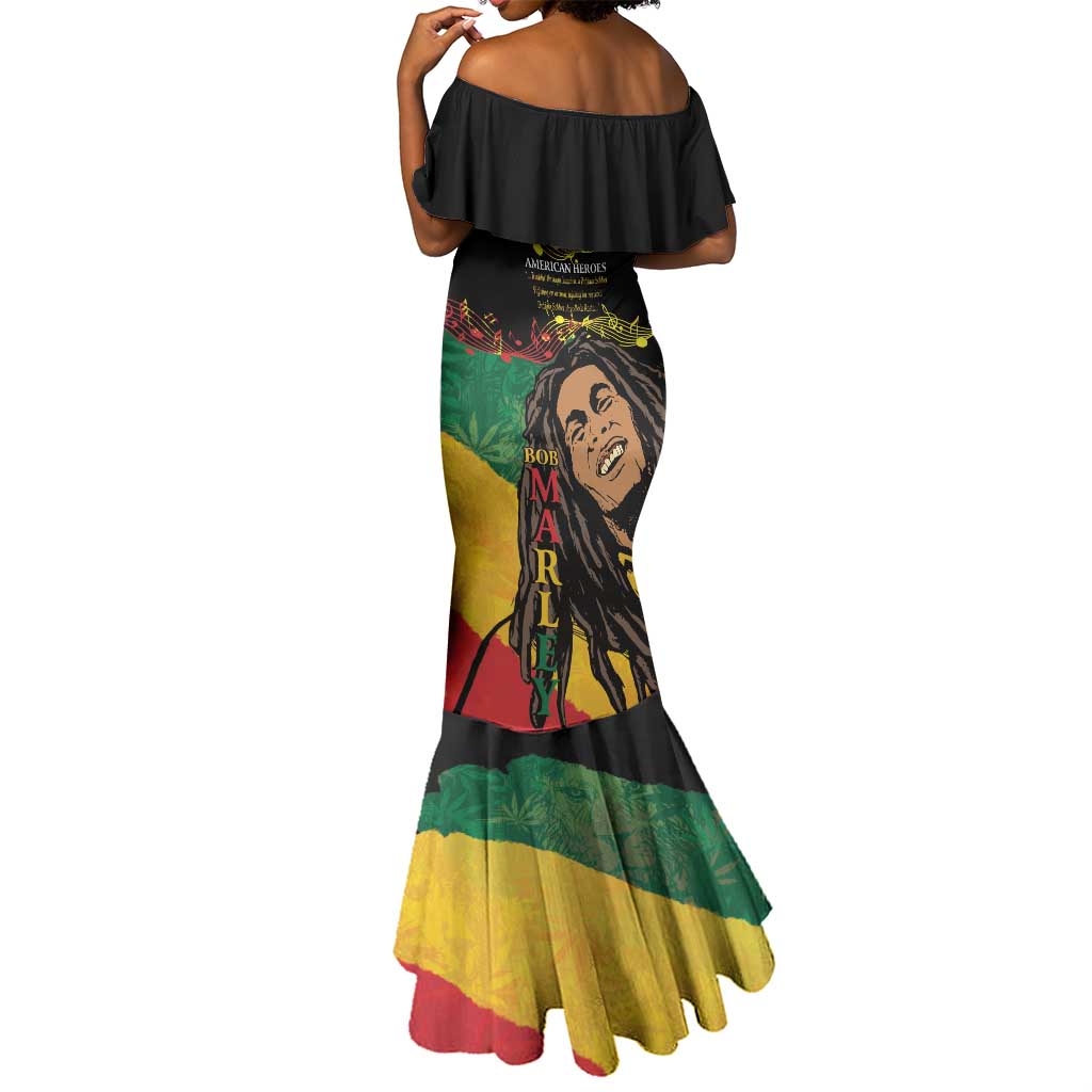 Afro Legend Bob Buffalo Soldier Mermaid Dress American Heroes Reggae Style