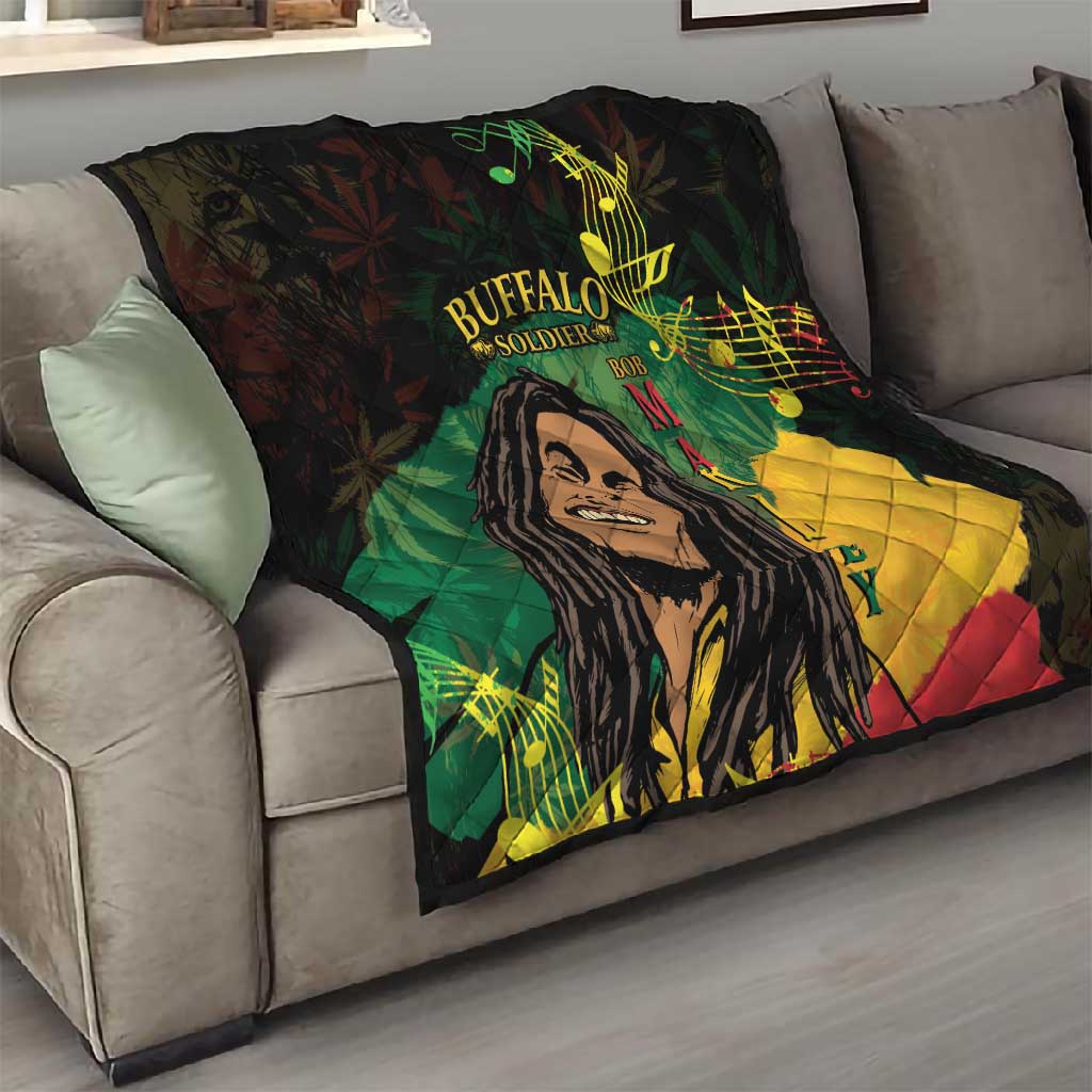 Afro Legend Bob Buffalo Soldier Quilt American Heroes Reggae Style