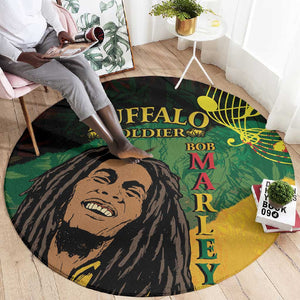 Afro Legend Bob Buffalo Soldier Round Carpet American Heroes Reggae Style