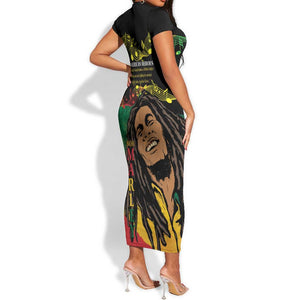 Afro Legend Bob Buffalo Soldier Short Sleeve Bodycon Dress American Heroes Reggae Style LT14