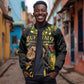 Afro Legend Bob Buffalo Soldier Sleeve Zip Bomber Jacket American Heroes Reggae Style