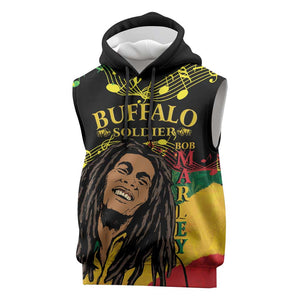 Afro Legend Bob Buffalo Soldier Sleeveless Hoodie American Heroes Reggae Style - African Pride