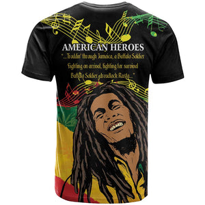 Afro Legend Bob Buffalo Soldier T shirt American Heroes Reggae Style