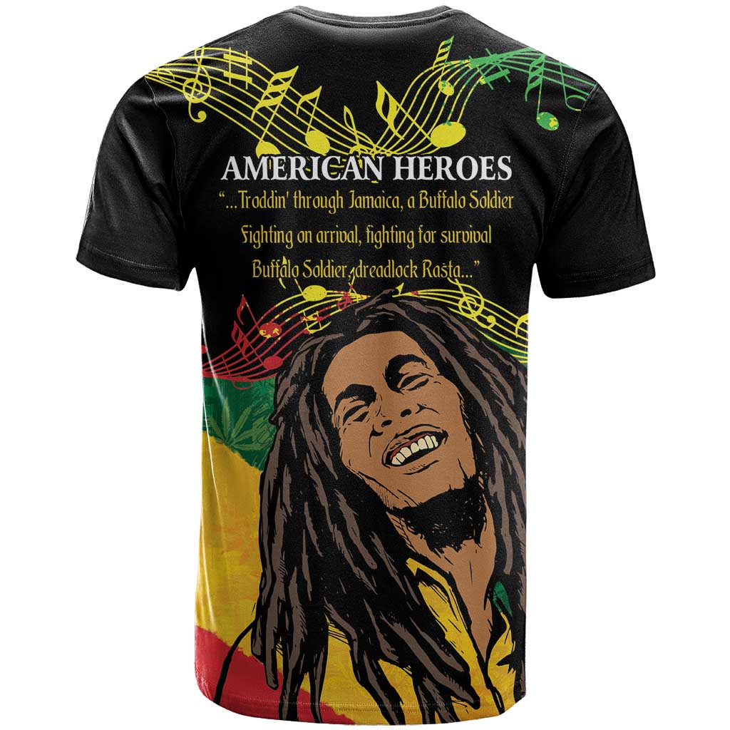 Afro Legend Bob Buffalo Soldier T shirt American Heroes Reggae Style