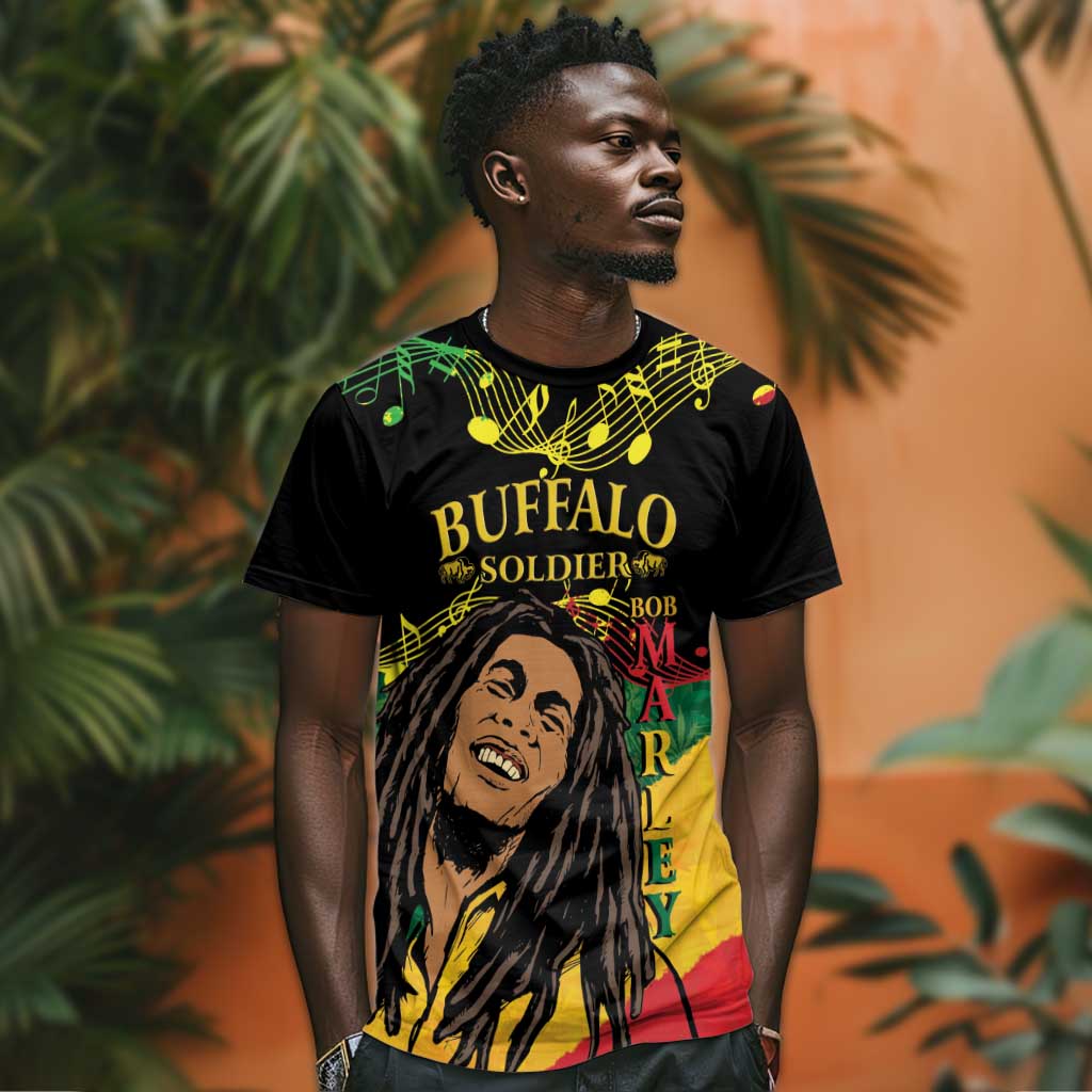 Afro Legend Bob Buffalo Soldier T shirt American Heroes Reggae Style