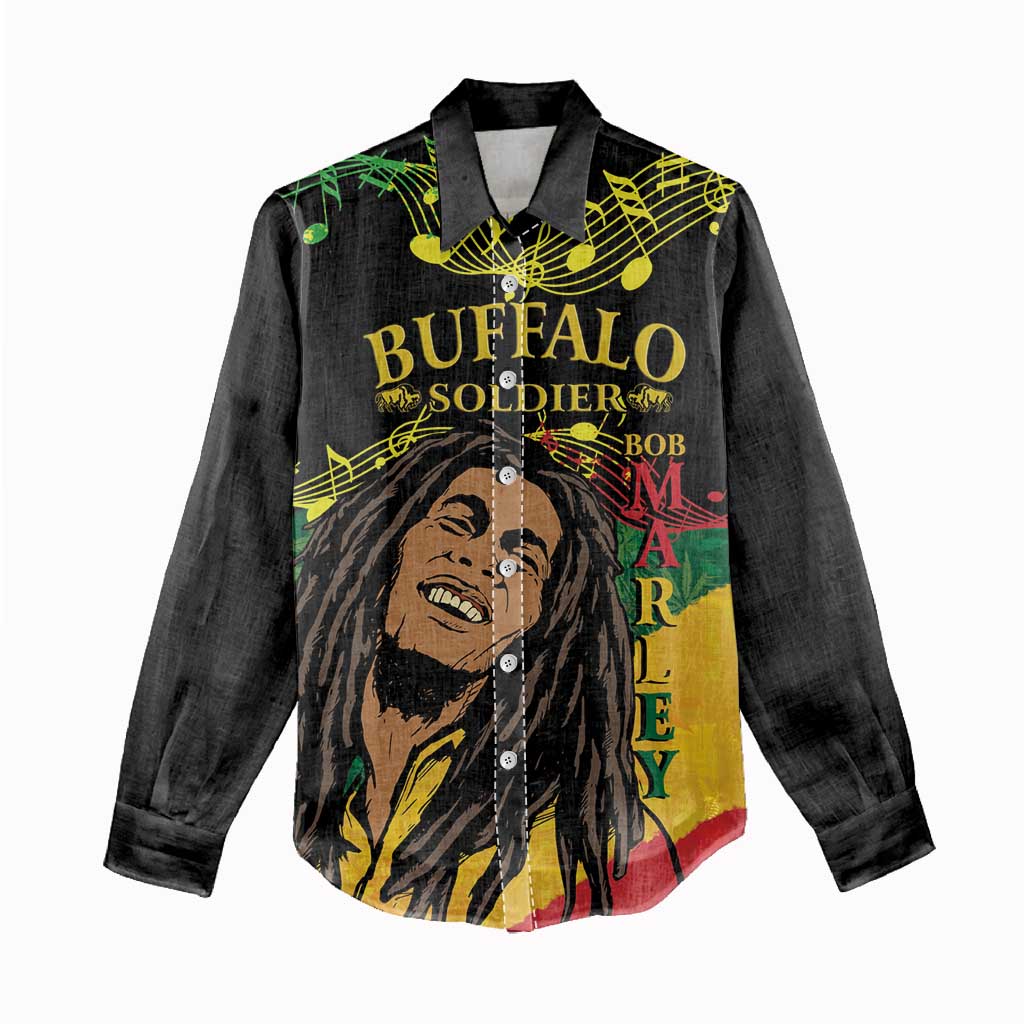 Afro Legend Bob Buffalo Soldier Women Casual Shirt American Heroes Reggae Style LT14