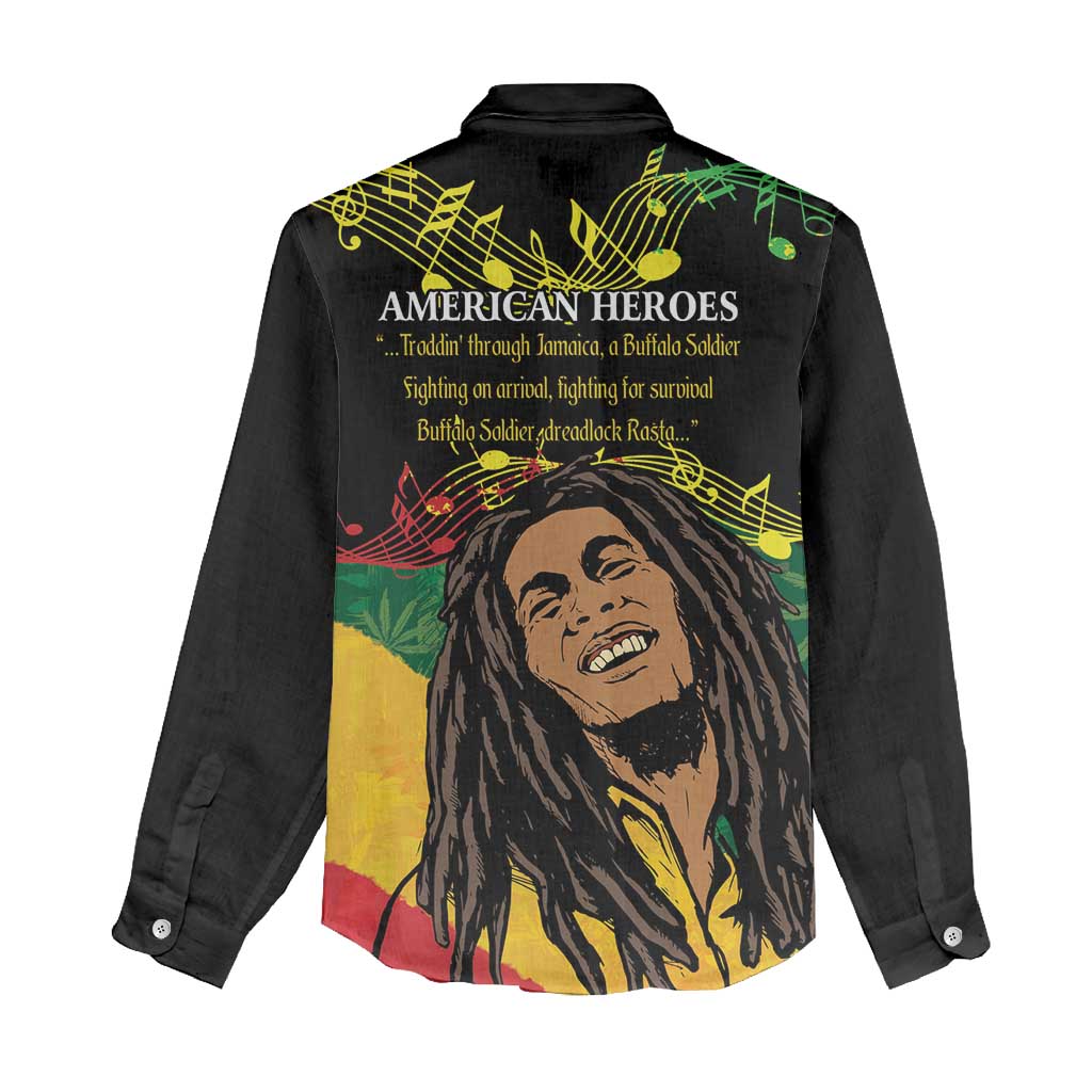 Afro Legend Bob Buffalo Soldier Women Casual Shirt American Heroes Reggae Style LT14