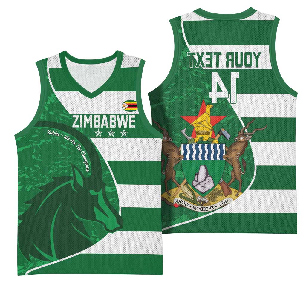 Zimbabwe Rugby Custom Basketball Jersey Sables 3rd Champions Proud - African Pride