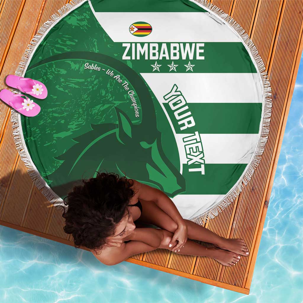 Zimbabwe Rugby Custom Beach Blanket Sables 3rd Champions Proud - African Pride