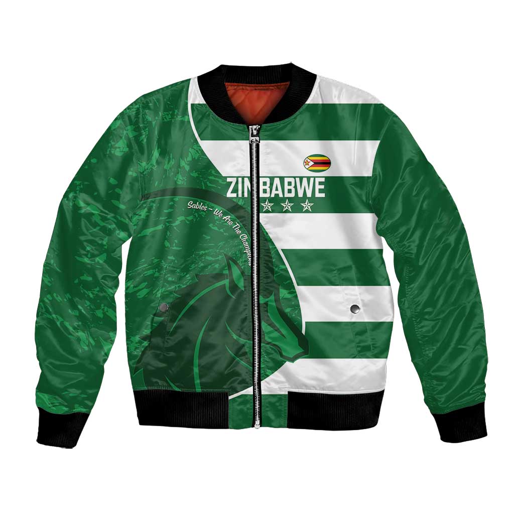 Zimbabwe Rugby Custom Bomber Jacket Sables 3rd Champions Proud - African Pride