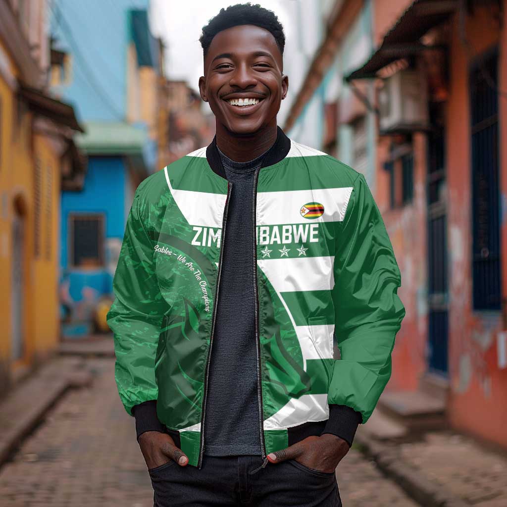 Zimbabwe Rugby Custom Bomber Jacket Sables 3rd Champions Proud - African Pride