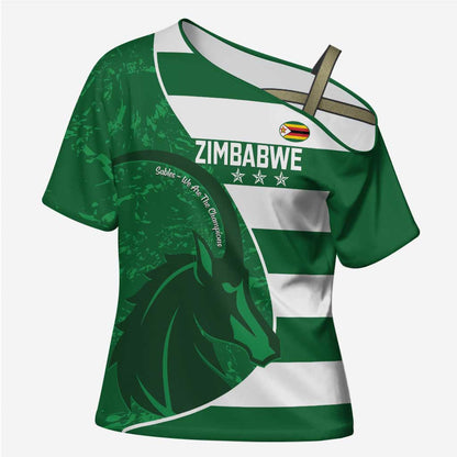 Zimbabwe Rugby Custom Cross Shoulder Shirt Sables 3rd Champions Proud