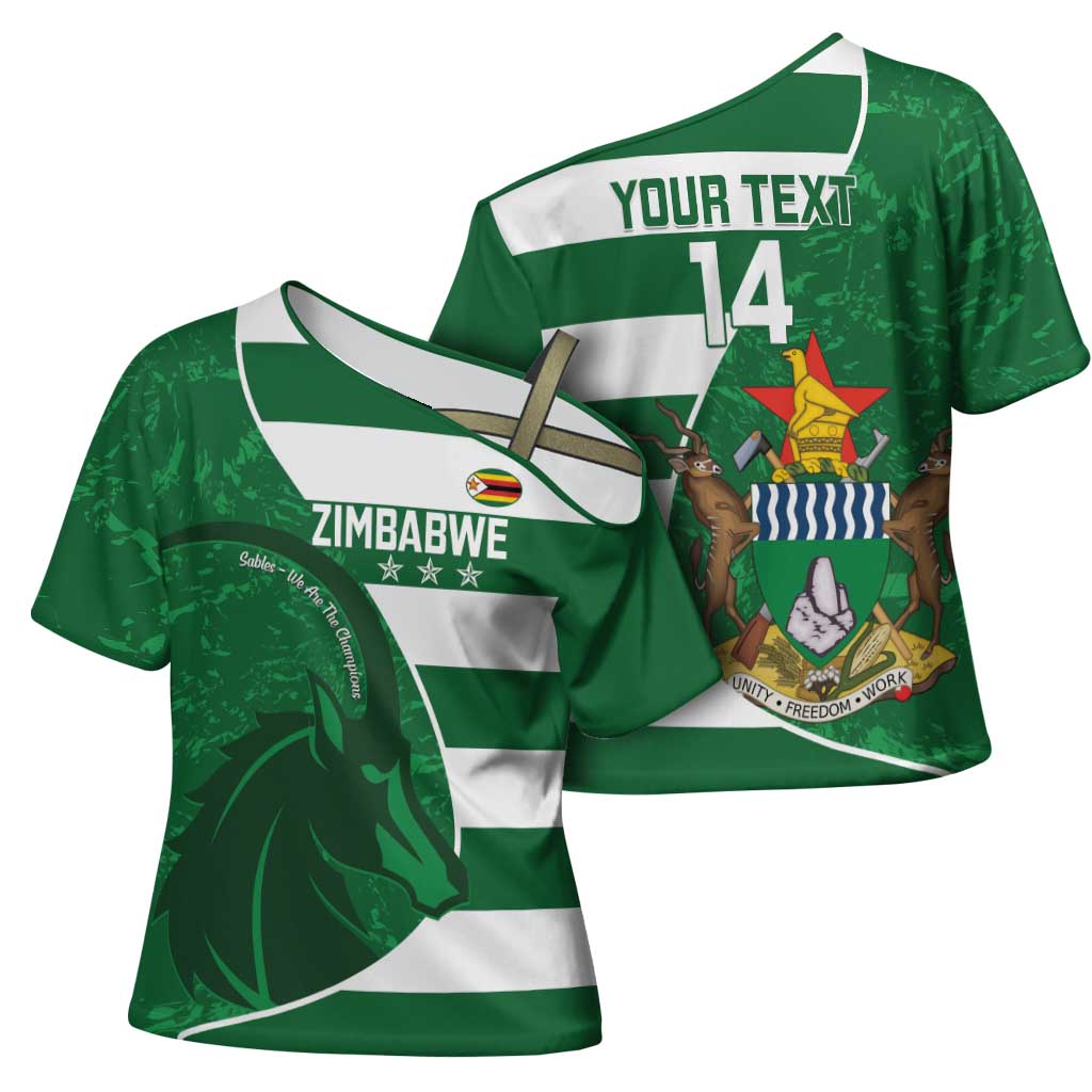 Zimbabwe Rugby Custom Cross Shoulder Shirt Sables 3rd Champions Proud