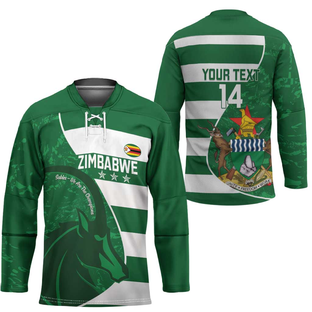 Zimbabwe Rugby Custom Hockey Jersey Sables 3rd Champions Proud