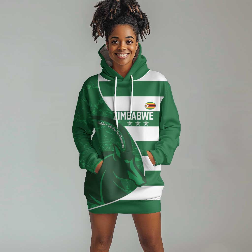 Zimbabwe Rugby Custom Hoodie Dress Sables 3rd Champions Proud - African Pride