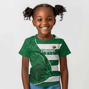 Zimbabwe Rugby Custom Kid T shirt Sables 3rd Champions Proud - African Pride