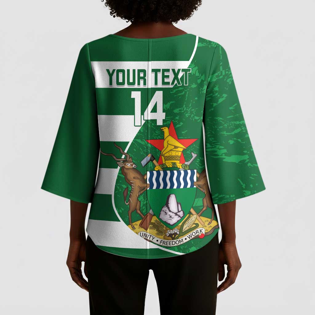 Zimbabwe Rugby Custom Kimono Sleeve Blouse Sables 3rd Champions Proud
