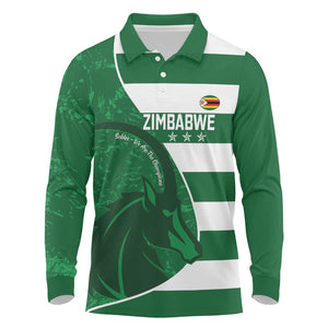 Zimbabwe Rugby Custom Long Sleeve Polo Shirt Sables 3rd Champions Proud - African Pride