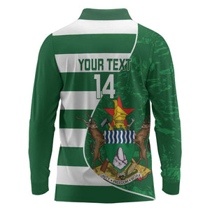 Zimbabwe Rugby Custom Long Sleeve Polo Shirt Sables 3rd Champions Proud - African Pride