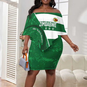 Zimbabwe Rugby Custom Off Shoulder Short Dress Sables 3rd Champions Proud - African Pride