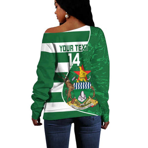 Zimbabwe Rugby Custom Off Shoulder Sweater Sables 3rd Champions Proud - African Pride