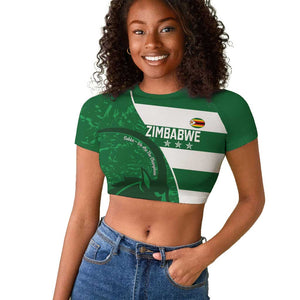 Zimbabwe Rugby Custom Raglan Cropped T shirt Sables 3rd Champions Proud - African Pride