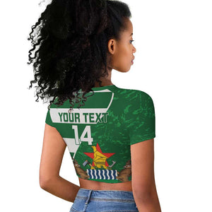 Zimbabwe Rugby Custom Raglan Cropped T shirt Sables 3rd Champions Proud - African Pride