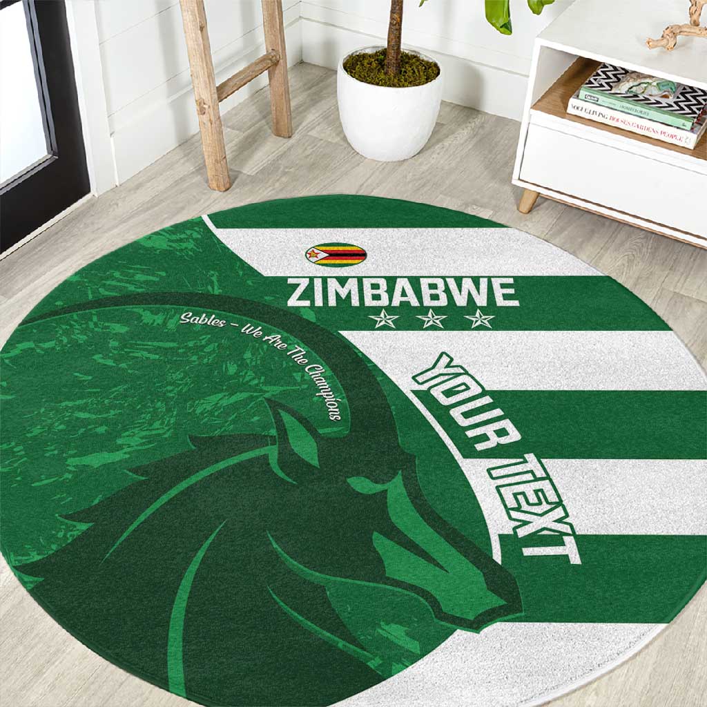 Zimbabwe Rugby Custom Round Carpet Sables 3rd Champions Proud - African Pride